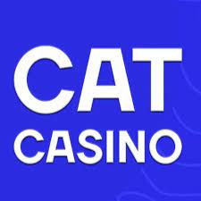 CAT Casino logo on blue background.